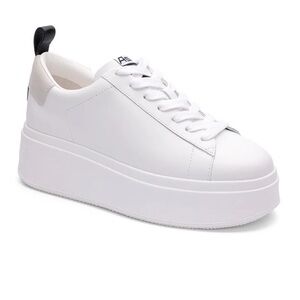 Ash White Platform Sneakers with Black Accents